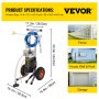 VEVOR 3.5HP Airless Paint Sprayer DIY Electric Spray Gun for Painting Machine 1.9L/min Extension Pole and Nozzle with 8M and 10M Hoses