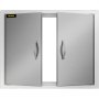 VEVOR outdoor kitchen access door with dual stainless steel handles.