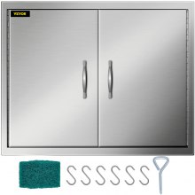 VEVOR Outdoor Kitchen Access 30.5"X 21" Wall Construction Stainless Steel Flush Mount for BBQ Island, 30.5inch x 21inch, Double Door