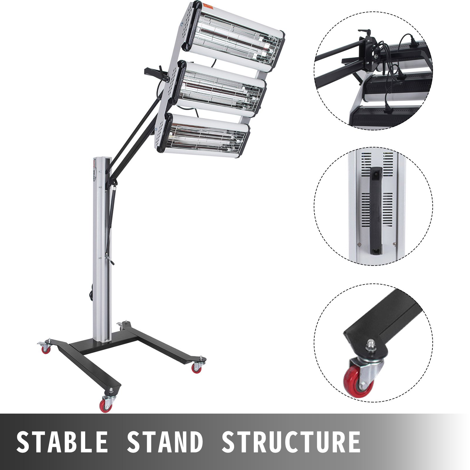 VEVOR 3000W 110V Baking Infrared Paint Curing Lamp Heater Heating Light Spray Booth