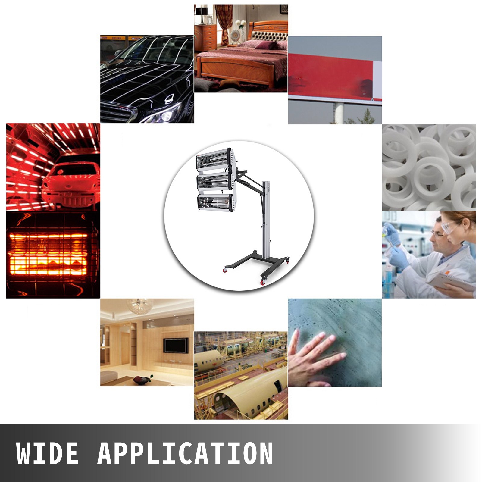 Top 3000w Spray Baking Booth Infrared Ir Paint Curing Heating Lamp