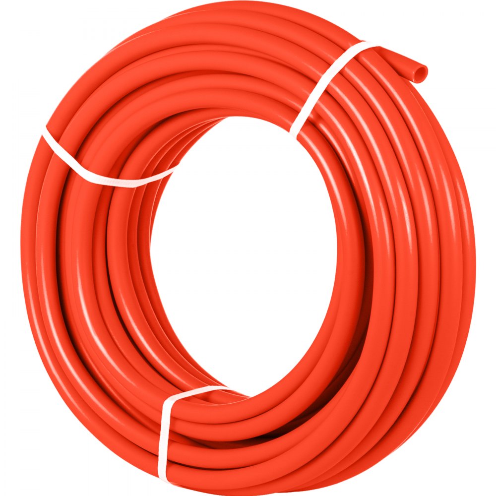 VEVOR PEX Tubing Potable Water Tube 1/2 Inch x 300 FT PEX-B Plumbing Pipe Non-Barrier Radiant Heating Pex Coil for Water Plumbing Open Loop Hydronic Heating Systems (1/2" Non-Barrier, 300Ft/Red)