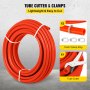 VEVOR PEX Tubing Potable Water Tube 1/2 Inch x 300 FT PEX-B Plumbing Pipe Non-Barrier Radiant Heating Pex Coil for Water Plumbing Open Loop Hydronic Heating Systems (1/2" Non-Barrier, 300Ft/Red)