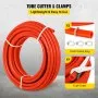 VEVOR Oxygen Barrier 1/2 Inch 300 Feet Tube Coil EVOH PEX-B Pipe, for Residential Commercial Radiant Floor Heating, Red