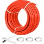 VEVOR – barrière à oxygène 1/2 pouces, bobine de tube de 300 pieds, tuyau EVOH PEX-B, pour chauffage au sol radiant résidentiel et commercial, rouge