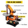 VEVOR Electric Belt Grinder Sander 5 Inch Electric Belt & Disc Sander 250W Grinder Polisher 2980 RPM Variable Speed Metal Bench Sanding Machine Workshop Sanding Grinding Machine