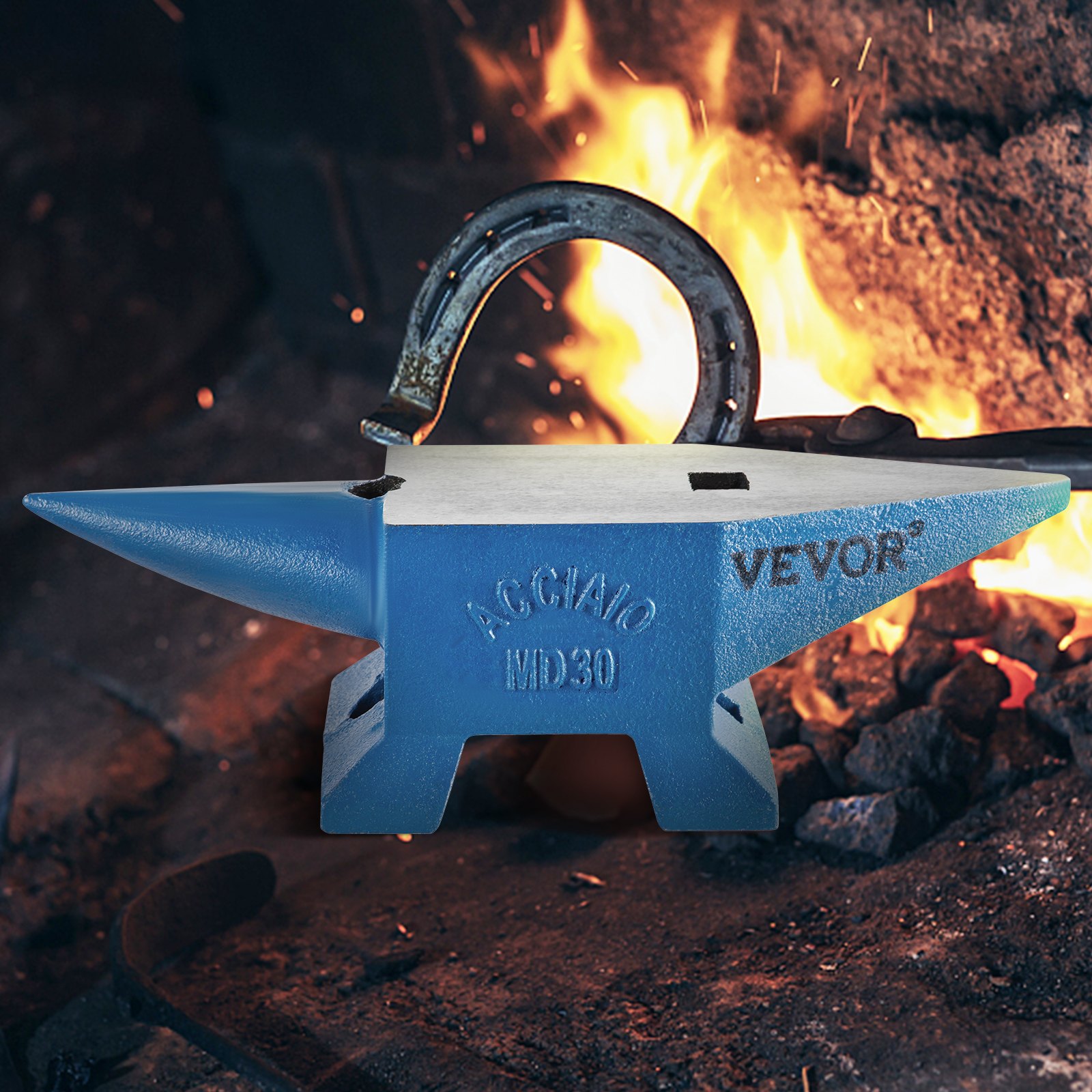 VEVOR Pro Horn Anvil , 30KG/66.1LBS Weight Steel Anvil Blacksmith Blacksmith Anvil, Portable Rugged Cast Iron Anvil Blacksmith Anvil Stable Workbench Blacksmith Forge Anvil Tool