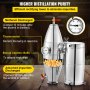 VEVOR 30L 7.9Gal Water Alcohol Distiller 304 Stainless Steel Alcohol Still Wine Making Boiler Home Kit with Thermometer for Whiskey Brandy Essential, Sliver