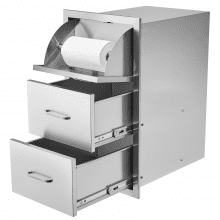 VEVOR Flush triple access drawer raised style height triple drawer, 76 x 43 cm,stainless steel