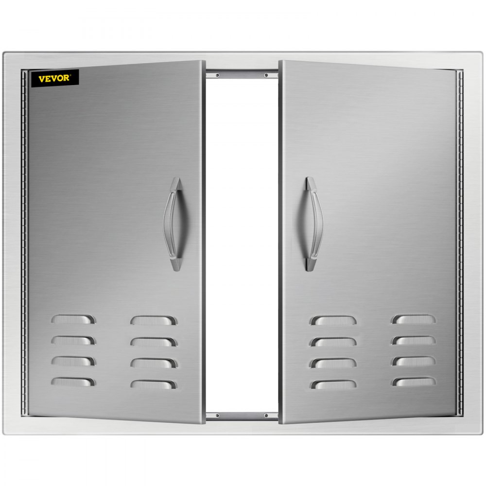 VEVOR 30W x 21H Inch Double Door with Vents BBQ Access Door Stainless Steel Outdoor Kitchen Doors for BBQ Island