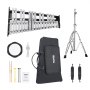 VEVOR 30 Note Glockenspiel Xylophone Bell Kit, Professional Percussion Instrument Set with Mallets, Drum Sticks, Music Stand, 203mm / 8" Practice Pad, Adjustable Stand and Carrying Bag for Students & Adults