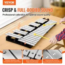 VEVOR 30 Note Glockenspiel Xylophone Bell Kit, Percussion Instrument with Mallets, Drum Sticks and Carrying Bag, Professional Glockenspiel Xylophone Percussion Instrument Set for Students & Adults