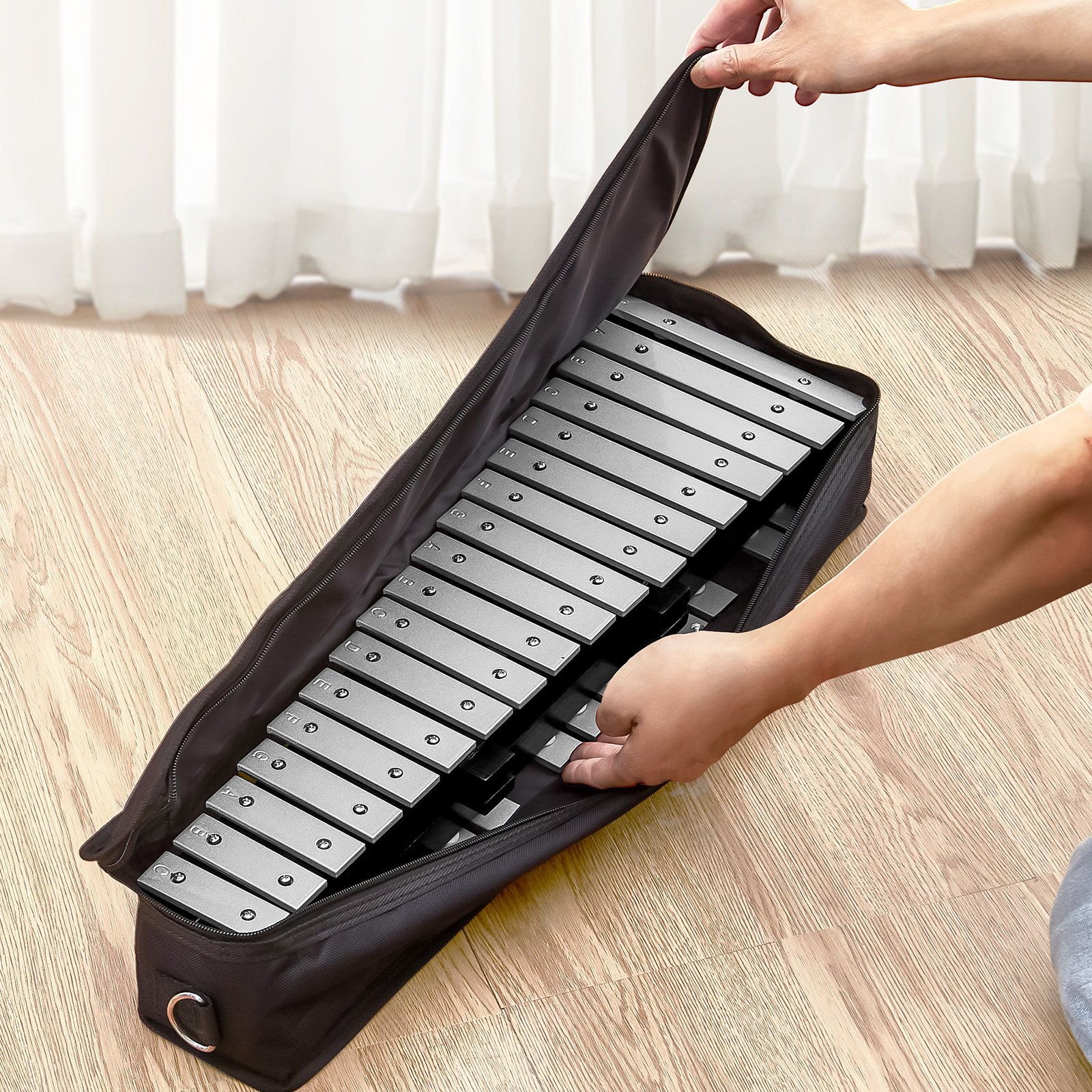 VEVOR 30 Note Glockenspiel Xylophone Bell Kit with Mallets, Drum Sticks and Bag