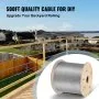 VEVOR 316 Stainless Steel Cable 1/8" 1x19 Steel Cable Wire Rope 150M/500FT Cable Railing Transport Wire Rope Cable for Railing Decking DIY Balustrade(150M)