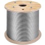 VEVOR T316 Stainless Steel Wire Rope Cable High Strength Tension Flexible Stainless Steel Cable OD 3.2MM Length 1000Ft 11.14KN Cable Railing(300M)