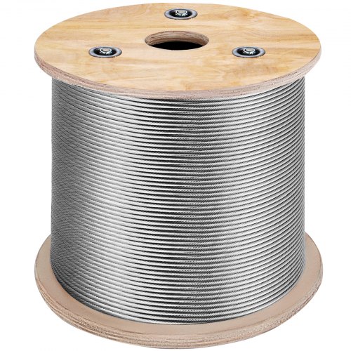 VEVOR T316 Stainless Steel Cable 3.2 mm Diameter 7x7 Steel Wire Rope Cable 152 M Cable Railing Transport Wire Rope Cable for Railing Decking DIY Balustrade