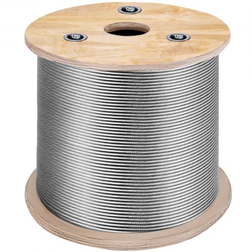 500ft 1/8 inch Cable 7x7 Strands Construction Braided Stainless Wire