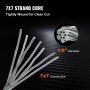VEVOR T316 Kábel z nehrdzavejúcej ocele 1/8" 7x7 Oceľové lano 500FT Kábel Zábradlie Transportné Lanové lano pre zábradlie Decking DIY Balustráda
