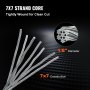 VEVOR 1/8 Stainless Steel Cable Railing 500ft, Wire Rope 316 Marine Grade, Braided Aircraft Cable 7x7 Strands Construction for Deck Rail Balusters Stair Handrail Porch Fence