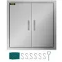 VEVOR 31 Inch BBQ Access Door 304 Stainless Steel BBQ Island 31W x 31H Inchs Double Door with Paper Towel Holder for Outdoor Kitchen