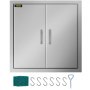 VEVOR 31 Inch BBQ Access Door 304 Stainless Steel BBQ Island 31W x 31H Inchs Double Door with Paper Towel Holder for Outdoor Kitchen
