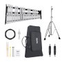 VEVOR glockenspiel kit with xylophone, stand, drum pad, mallets, drumsticks, carrying bag, straps.