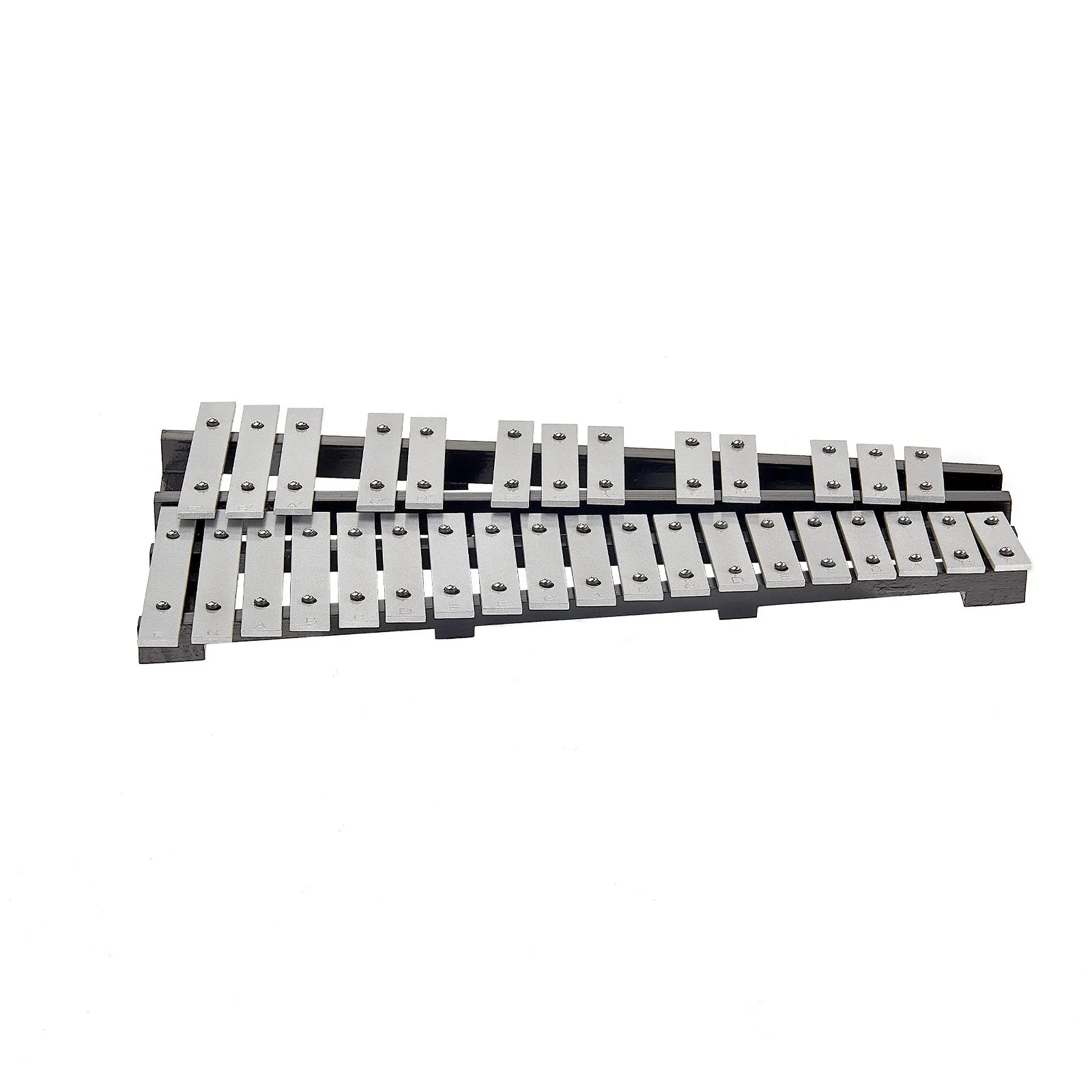 VEVOR glockenspiel xylophone with 30 silver metal keys on a black frame.