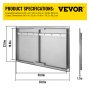 VEVOR BBQ Access Door 33W x 22H Inch, Double BBQ Door Stainless Steel, Outdoor Kitchen Doors for BBQ Island, Grilling Station, Outside Cabinet