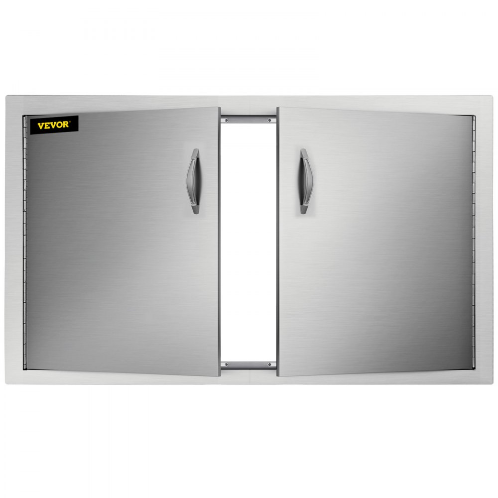 VEVOR Outdoor Kitchen Access 34.5" x 19" Wall Construction Stainless Steel Flush Mount for BBQ Island, 34.5inch x 19inch, Double Door