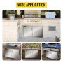 VEVOR Outdoor Kitchen Access 34.5" x 19" Wall Construction Stainless Steel Flush Mount for BBQ Island, 34.5inch x 19inch, Double Door