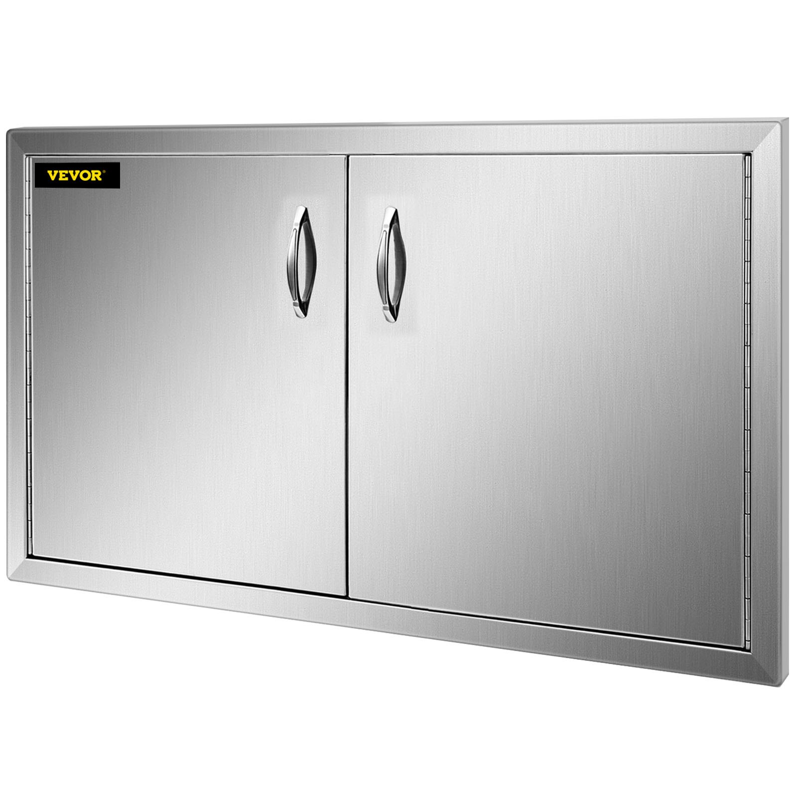 VEVOR Outdoor Kitchen Access 34.5" x 19" Wall Construction Stainless Steel Flush Mount for BBQ Island, 34.5inch x 19inch, Double Door