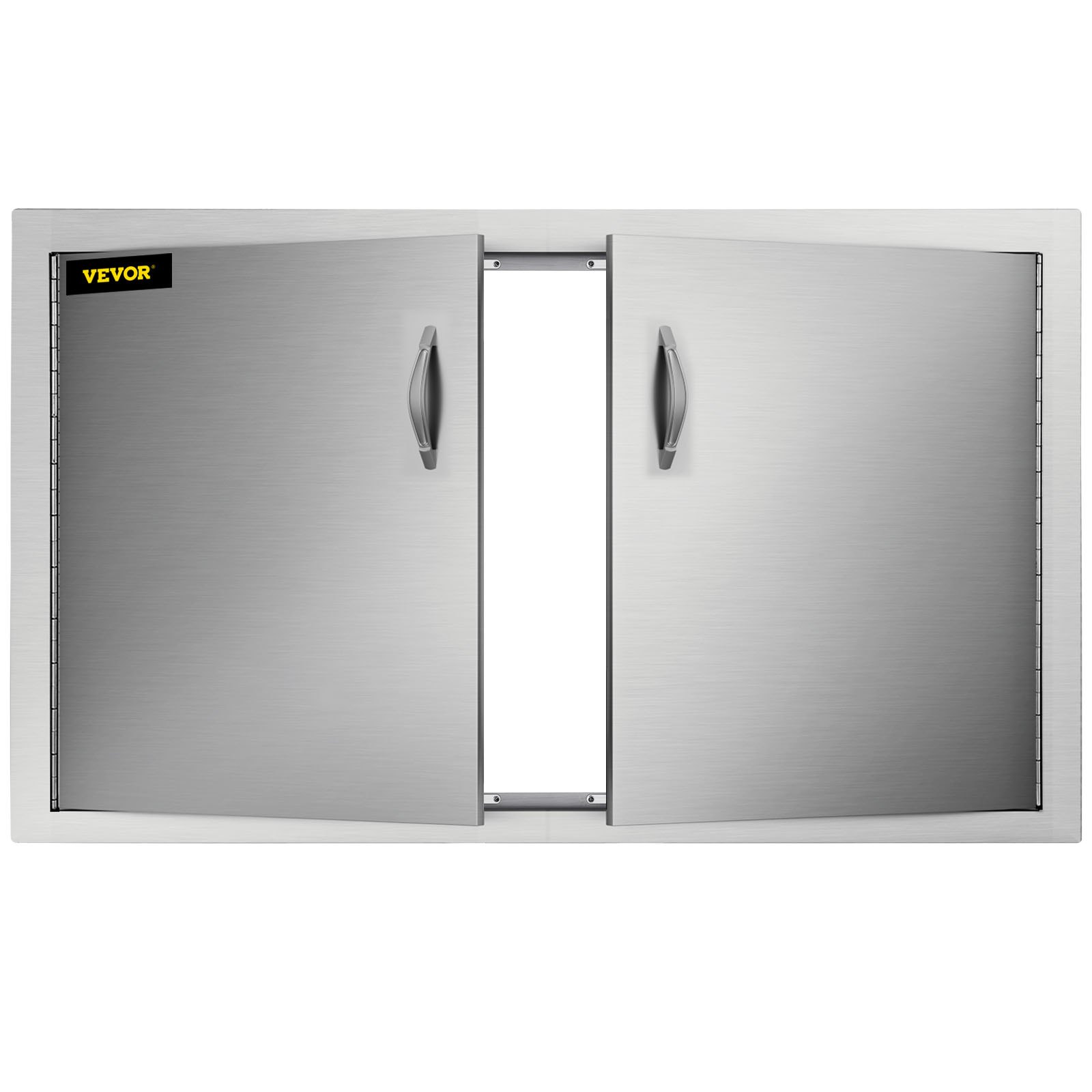 VEVOR Outdoor Kitchen Access 34.5" x 19" Wall Construction Stainless Steel Flush Mount for BBQ Island, 34.5inch x 19inch, Double Door