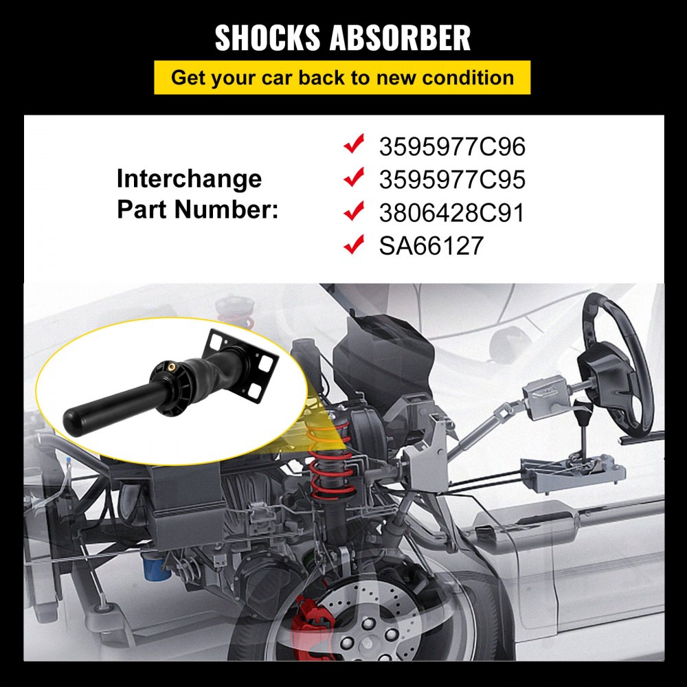 Amortiguador de cabina trasera VEVOR compatible con International Prostar Pro 2008-2017 3595977C96 3595977C95. Amortiguador de aire para cabina que amortigua la vibración de conducción (individual).