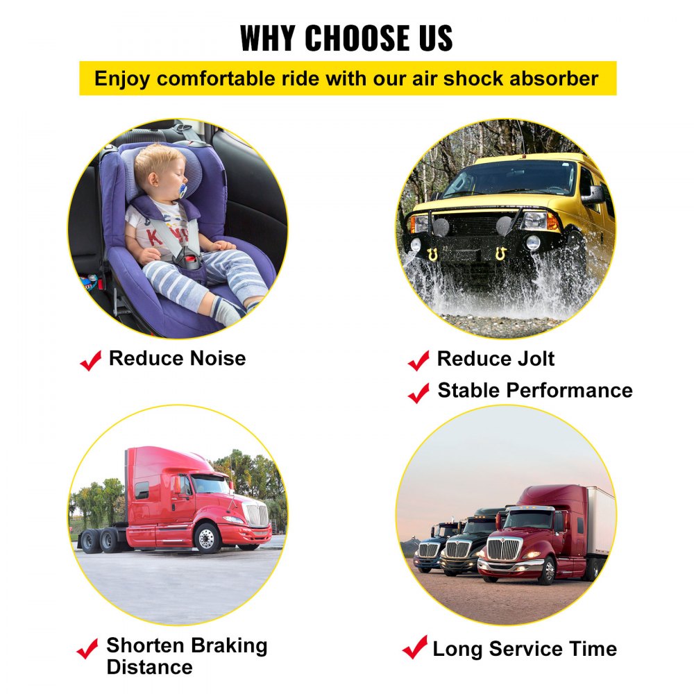 Amortiguador de cabina trasera VEVOR compatible con International Prostar Pro 2008-2017 3595977C96 3595977C95. Amortiguador de aire para cabina que amortigua la vibración de conducción (individual).
