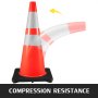 VEVOR traffic cones demonstrating compression resistance with flexible design.