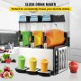 VEVOR Commercial Slushy Machine 600W 12Lx3 Tank Margarita Frozen Drink Maker for Commercial and Home Use