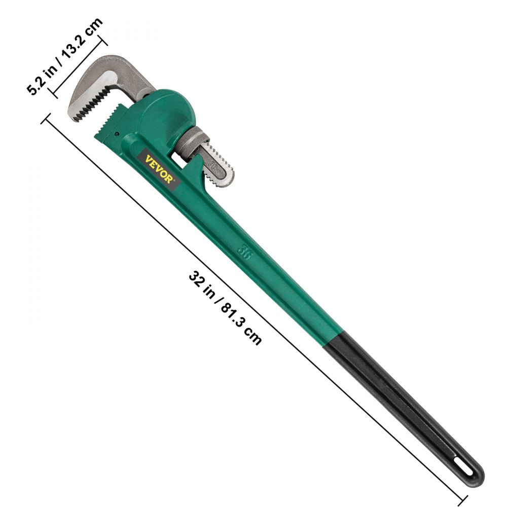 VEVOR Pipe Wrench 36" Cast Steel Handle Heavy Duty Hand Tool with 3.4" Jaw Size