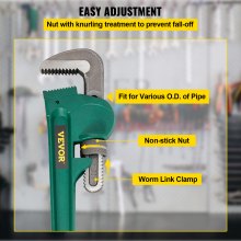VEVOR 36-Inch Aluminum Straight Pipe Wrench Ideal for 2” to 3-1/2” Pipe Adjustable Plumbing Pipe Wrench Heavy Duty 5” Jaw capacity Plumbers Pliers Tool