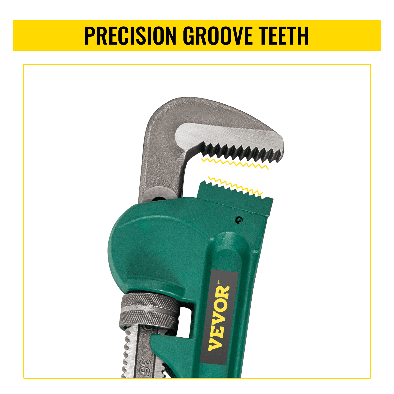 VEVOR Pipe Wrench 36" Cast Steel Handle Heavy Duty Hand Tool with 3.4" Jaw Size