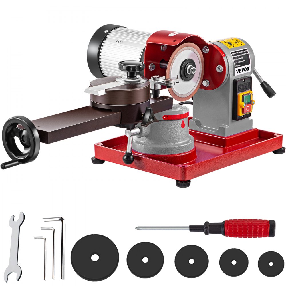 Slicing Edge Sharpening System With 8 inch Grit Wheel and Polishing Wheel