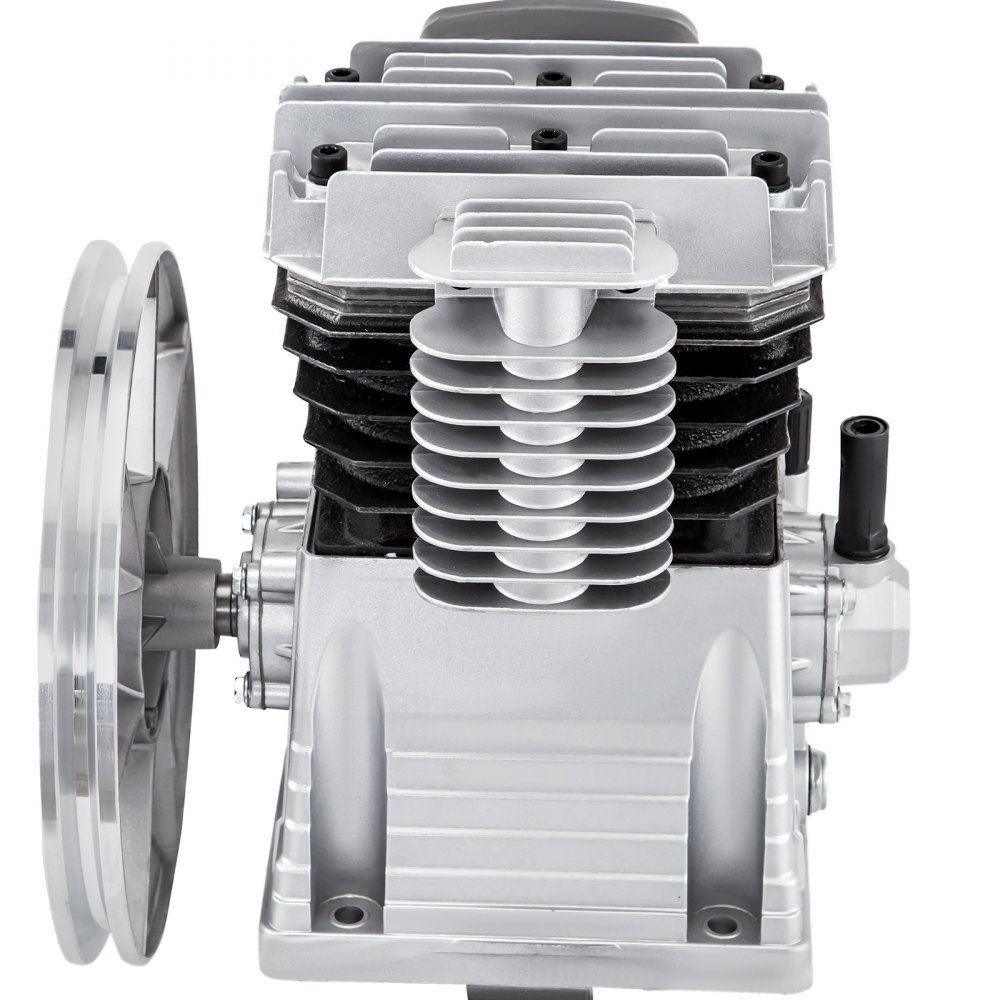 VEVOR air compressor pump with silver and black components, side view.