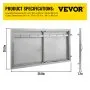 VEVOR BBQ Access Door 39W x 26H Inch, Double BBQ Door Stainless Steel, Outdoor Kitchen Doors for BBQ Island, Grill Station, Outside Cabinet
