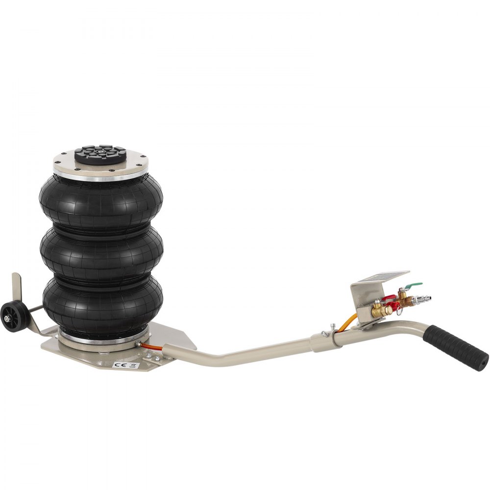 VEVOR Pneumatic Jack, 3 Ton/6600 LBS Air Bag Jack, Triple Bag Air Jack for Vehicle, Extremely Fast Lifting Action, Max Height 15.75"/400 mm, with Wheels, Long Handle