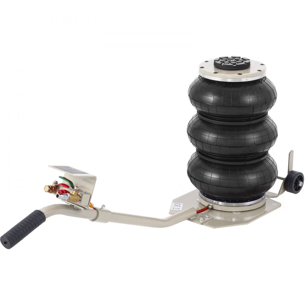 VEVOR Pneumatic Jack, 3 Ton/6600 LBS Air Bag Jack, Triple Bag Air Jack for Vehicle, Extremely Fast Lifting Action, Max Height 15.75"/400 mm, with Wheels, Long Handle