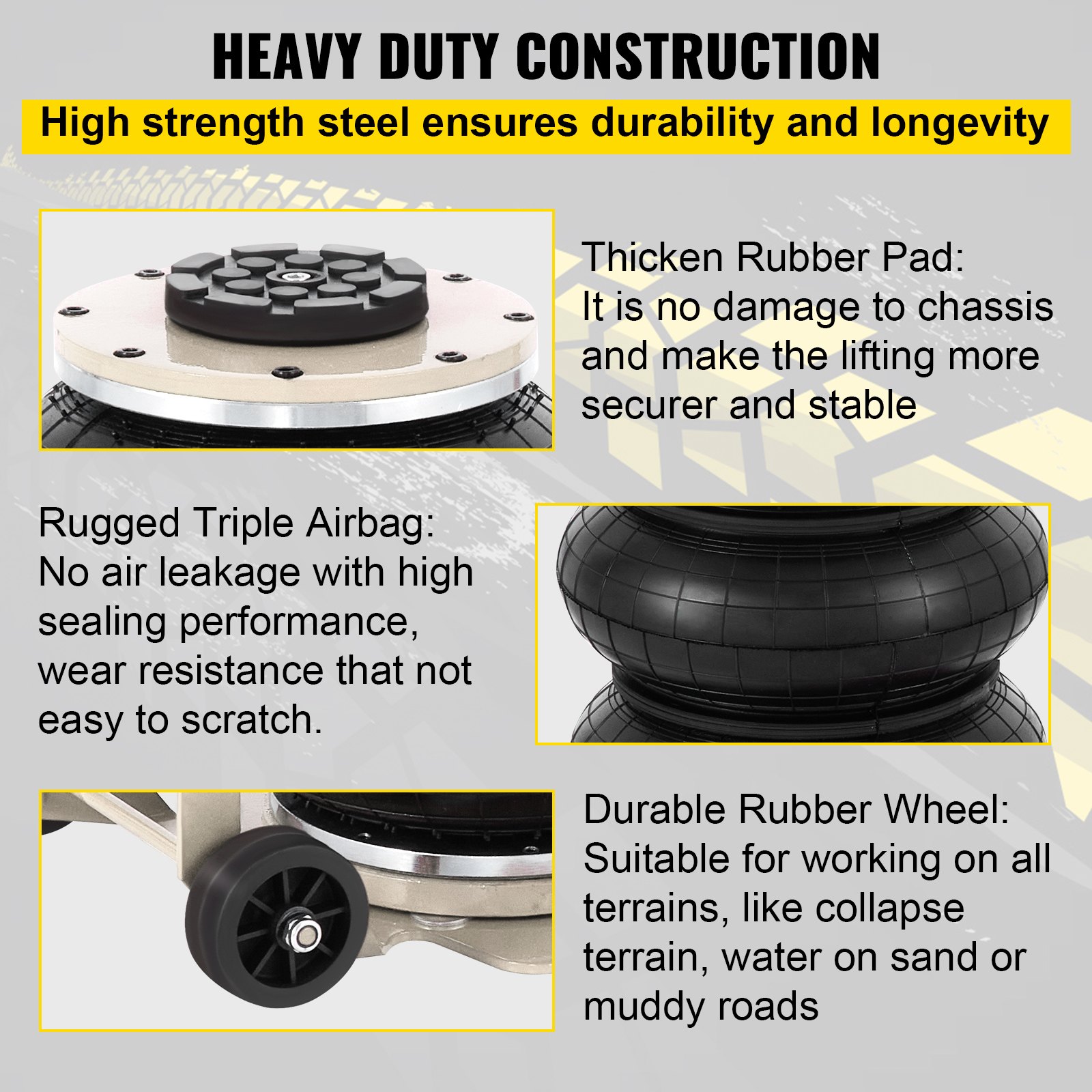 VEVOR Triple Bag Air Jack Pneumatic Jack 6600LBS Lift Jack Adjustable Jacking Tool Car Jack 6600 lbs Pneumatic Car Jack Durable