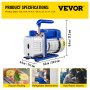 Vevor 3CFM 1 Stages Refrigerant Vacuum Pump Refrigeration Gauges Tools Air Condition