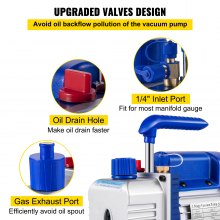 Vevor 3CFM 1 Stages Refrigerant Vacuum Pump Refrigeration Gauges Tools Air Condition