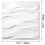 VEVOR 3D Wall Panels 13 Pack Wall Panels PVC Decorative Wall Panels for 32 sqft Area Wall Panels for Interior Wall Decor Big Wave Style 3D Wall Tiles White 3D Wall Art Paintable Modern Wall Panel