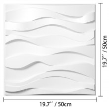 Panouri de perete 3D VEVOR 13 pachete Panouri de perete din PVC Panouri de perete decorative pentru suprafata de 32 mp Panouri de perete pentru decorarea peretelui interior Tigla de perete 3D stil Big Wave Arta de perete 3D alb Panou de perete modern pictat