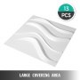 VEVOR 3D Wall Panels 13 Pack Wall Panels PVC Decorative Wall Panels for 32 sqft Area Paintable Wall Panels for Interior Wall Decor Little Wave Style 3D Wall Tiles White 3D Wall Art Textured Modern